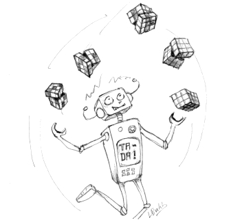Robot juggling rubik cubes